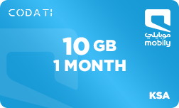 Mobily Data (KSA) - 10 GB - 1 Month