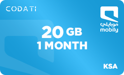 Mobily Data (KSA) - 20 GB - 1 Month