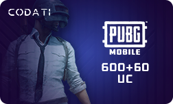 PUBG ($9.99) - 600+60 UC